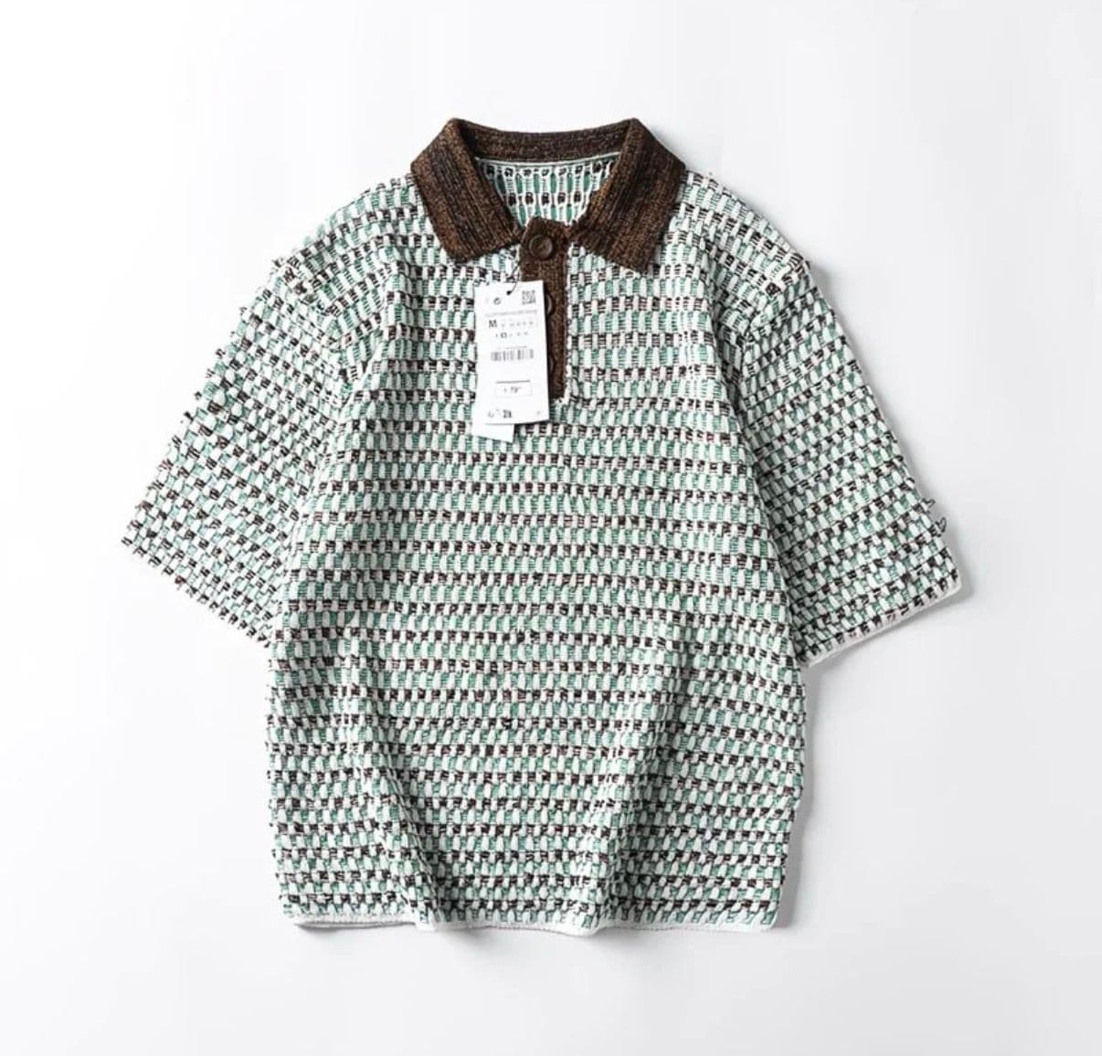 Textured Knit Polo Shirt